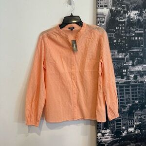 NWT Express Orange Button Front Blouse Small